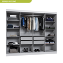 Ver imagem 4 de Guarda Roupa Casal 8 Portas 4 Gavetas Paris Espresso Móveis Branco