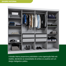 Guarda Roupa Casal 8 Portas 4 Gavetas Paris Espresso Móveis - 12