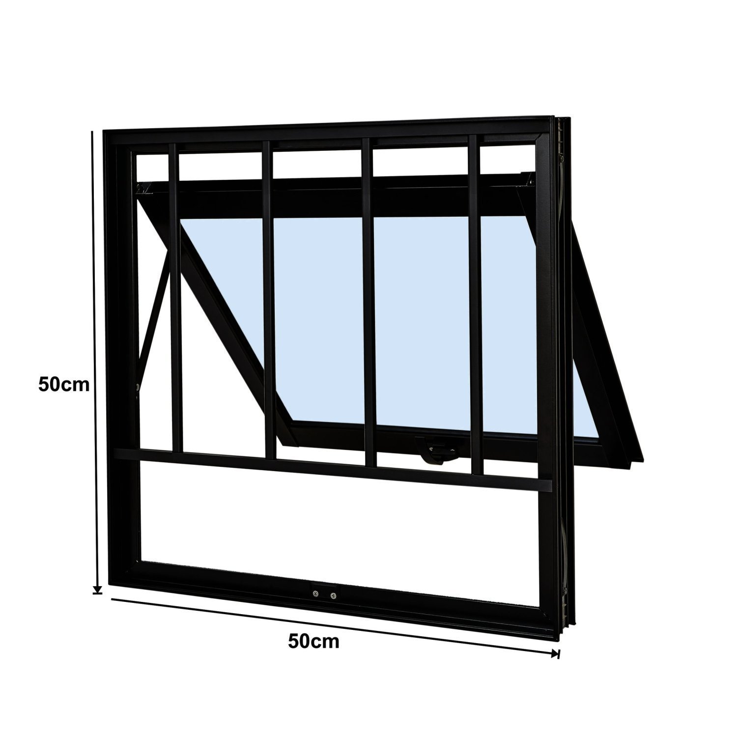 Janela de Aluminio Maxim-ar 50x50cm com Grade e com Vidro Liso Ultra Ramassol - 4