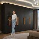 Ver imagem 4 de Guarda Roupa Casal 8 Portas 4 Gavetas Paris Espresso Móveis Preto