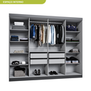 Ver imagem 5 de Guarda Roupa Casal 8 Portas 4 Gavetas Paris Espresso Móveis Preto