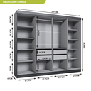 Ver imagem 3 de Guarda Roupa Casal 8 Portas 4 Gavetas Paris Espresso Móveis