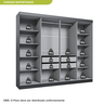 Guarda Roupa Casal 8 Portas 4 Gavetas Paris Espresso Móveis - 6