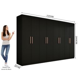 Guarda Roupa Casal 8 Portas 4 Gavetas Paris Espresso Móveis - 3