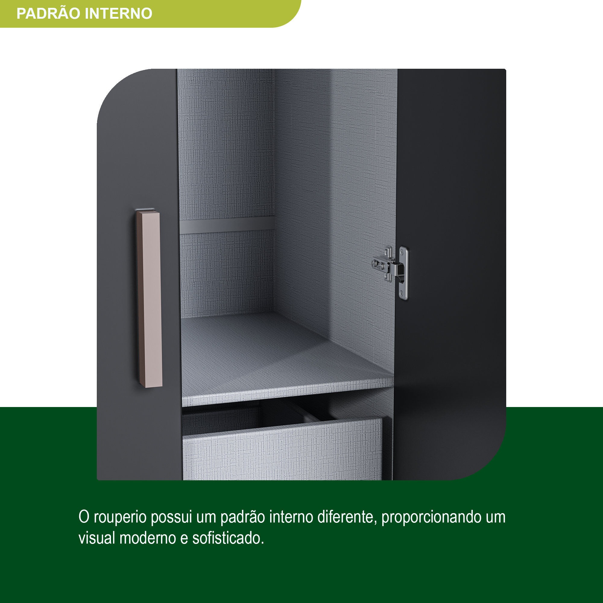 Guarda Roupa Casal 8 Portas 4 Gavetas Paris Espresso Móveis - 11