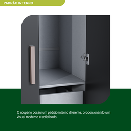 Guarda Roupa Casal 8 Portas 4 Gavetas Paris Espresso Móveis - 11