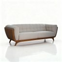 Ver imagem 2 de Sofá 3 Lugares 240cm Pés Madeira Premium Compose Bouclê Corino Sala Clinica Recepçao Luxo