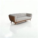 Ver imagem 4 de Sofá 3 Lugares 240cm Pés Madeira Premium Compose Bouclê Corino Sala Clinica Recepçao Luxo