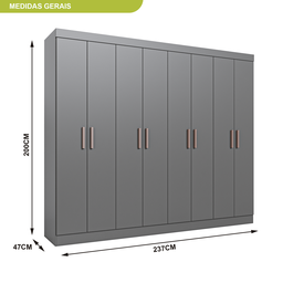 Guarda Roupa Casal 8 Portas 4 Gavetas Paris Espresso Móveis - 4