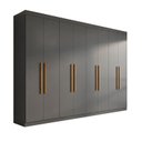 Ver imagem 2 de Guarda Roupa Casal 8 Portas 4 Gavetas Paris Espresso Móveis Cinza/Onix