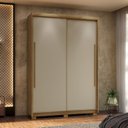 Ver imagem 1 de Guarda-Roupa 2 Portas Flex de Correr 3 Gavetas 100% MDF com Pés Dubai Infinity Marrom/Nature/Fendi