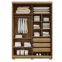 Ver imagem 2 de Guarda-Roupa 2 Portas Flex de Correr 3 Gavetas 100% MDF com Pés Dubai Infinity Marrom/Nature/Fendi