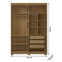 Ver imagem 4 de Guarda-Roupa 2 Portas Flex de Correr 3 Gavetas 100% MDF com Pés Dubai Infinity Marrom/Nature/Fendi