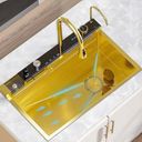 Ver imagem 5 de Cuba Gourmet Premium Inox Pia Torneira Lavador de Copos Mangueira Cozinha Dispenser Dosador Painel M