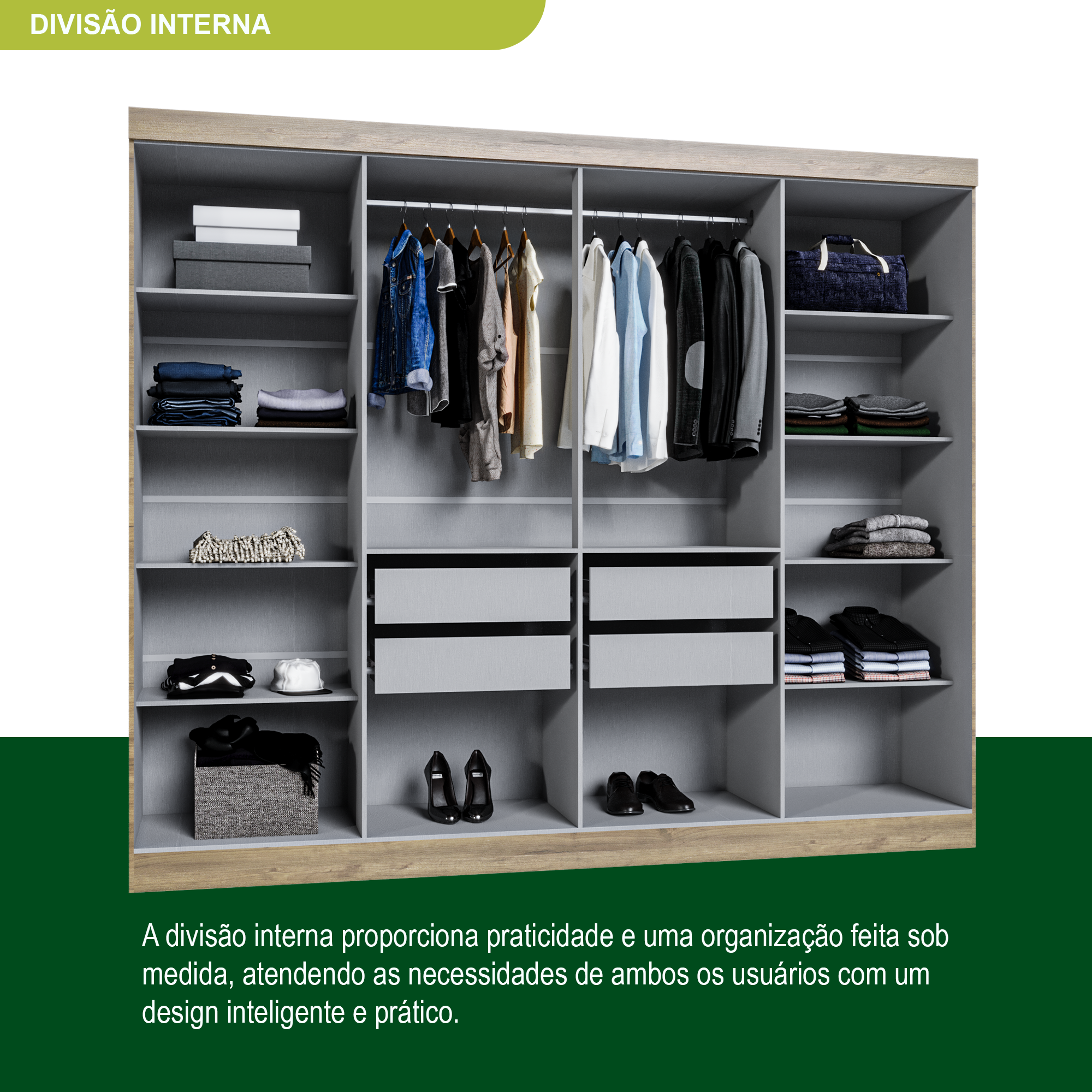 Guarda Roupa Casal 8 Portas 4 Gavetas Paris Espresso Móveis - 12