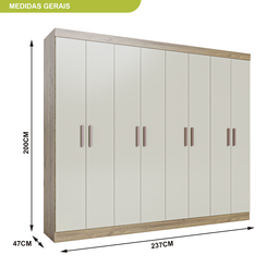Guarda Roupa Casal 8 Portas 4 Gavetas Paris Espresso Móveis - 4