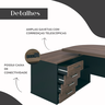 Mesa para Escritório Presidente Tamburato 258.2 cm com 4 Gavetas e 2 Portas - 16