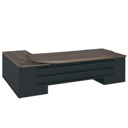Mesa para Escritório Presidente Tamburato 258.2 cm com 4 Gavetas e 2 Portas - 10