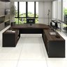 Mesa para Escritório Presidente Tamburato 258.2 cm com 4 Gavetas e 2 Portas - 4