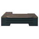 Ver imagem 3 de Escrivaninha Mesa Escritório Presidente Tamburato com e 4 Gavetas 2 Portas 258,2cm Charuto e Preto Artany