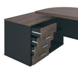 Mesa para Escritório Presidente Tamburato 258.2 cm com 4 Gavetas e 2 Portas - 8