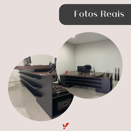 Mesa para Escritório Presidente Tamburato 258.2 cm com 4 Gavetas e 2 Portas - 15