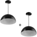Ver imagem 1 de Kit 2 Pendente Meia Bola 40 Preto Cozinha Churrasqueira
