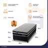 Cama Box Solteiro c/ Molas Ensacadas Durham Preto 88x188x60  - 4