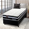 Cama Box Solteiro c/ Molas Ensacadas Durham Preto 88x188x60  - 2