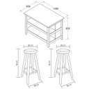 Ver imagem 4 de Bancada gourmet ilha Cozinha+ kit luz+2 Banq. Ditália CD1019 cor:preto