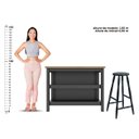 Ver imagem 6 de Bancada gourmet ilha Cozinha+ kit luz+2 Banq. Ditália CD1019 cor:preto