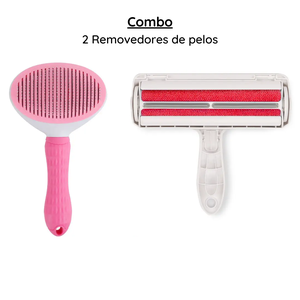 1 Escova de tirar pelos pet e 1 Rasqueadeira tira pelos Pet, Cachorro e gato combo Pet (VERMELHO E R