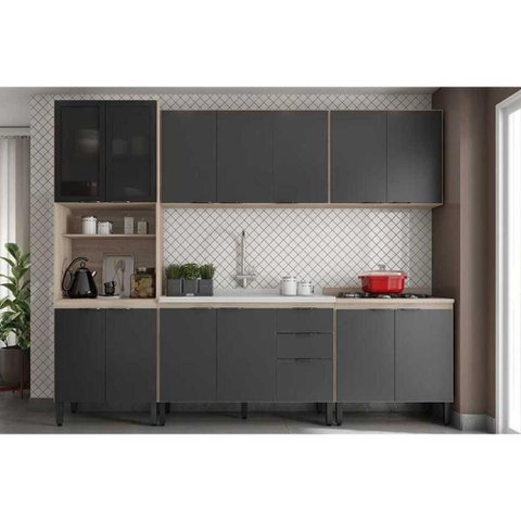 Kit Modulado Demóbile 6 Peças Firenze C6p126 Avena/grafito