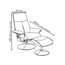 Ver imagem 4 de Poltrona de Massagem Reclinável e Giratória Arizona com Apoio de Pés Pu Fendi G56 - Gran Belo