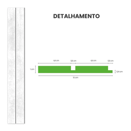 Painel Ripado Autocolante 10x1cm Cor White Urban Plus 2,5 Metros Linear Meu Rodapé - 4