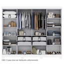 Ver imagem 5 de Guarda Roupa Casal 8 Portas 4 Gavetas com Pés Paris Espresso Móveis Branco