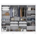Ver imagem 4 de Guarda Roupa Casal 8 Portas 4 Gavetas com Pés Paris Espresso Móveis Branco