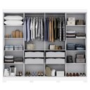 Ver imagem 4 de Guarda Roupa Casal 8 Portas 4 Gavetas com Pés Paris Espresso Móveis Branco