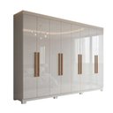 Ver imagem 2 de Guarda Roupa Casal 8 Portas 4 Gavetas com Pés Paris Espresso Móveis Branco