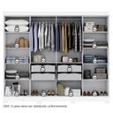 Ver imagem 5 de Guarda Roupa Casal 8 Portas 4 Gavetas com Pés Paris Espresso Móveis Branco