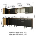 Ver imagem 4 de Armário de Cozinha Completa de Canto 357cm Rustic/Preto Emilly Jazz Madesa 02