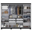 Ver imagem 4 de Guarda Roupa Casal 8 Portas 4 Gavetas com Pés Paris Espresso Móveis Preto