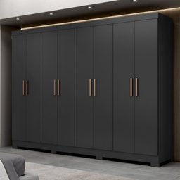Guarda Roupa Casal 8 Portas 4 Gavetas com Pés Paris Espresso Móveis - 1