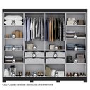 Ver imagem 5 de Guarda Roupa Casal 8 Portas 4 Gavetas com Pés Paris Espresso Móveis Preto