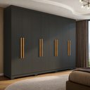 Ver imagem 1 de Guarda Roupa Casal 8 Portas 4 Gavetas com Pés Paris Espresso Móveis