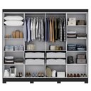 Ver imagem 4 de Guarda Roupa Casal 8 Portas 4 Gavetas com Pés Paris Espresso Móveis Preto