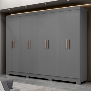 Guarda Roupa Casal 8 Portas 4 Gavetas com Pés Paris Espresso Móveis