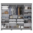 Ver imagem 3 de Guarda Roupa Casal 8 Portas 4 Gavetas com Pés Paris Espresso Móveis Cinza/Onix