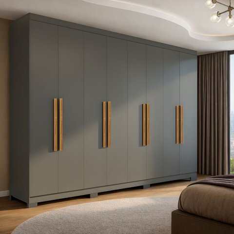 Guarda Roupa Casal 8 Portas 4 Gavetas com Pés Paris Espresso Móveis