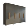 Guarda Roupa Casal 8 Portas 4 Gavetas com Pés Paris Espresso Móveis - 2